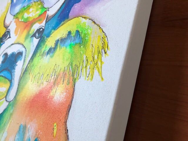 Colourful abstract cow