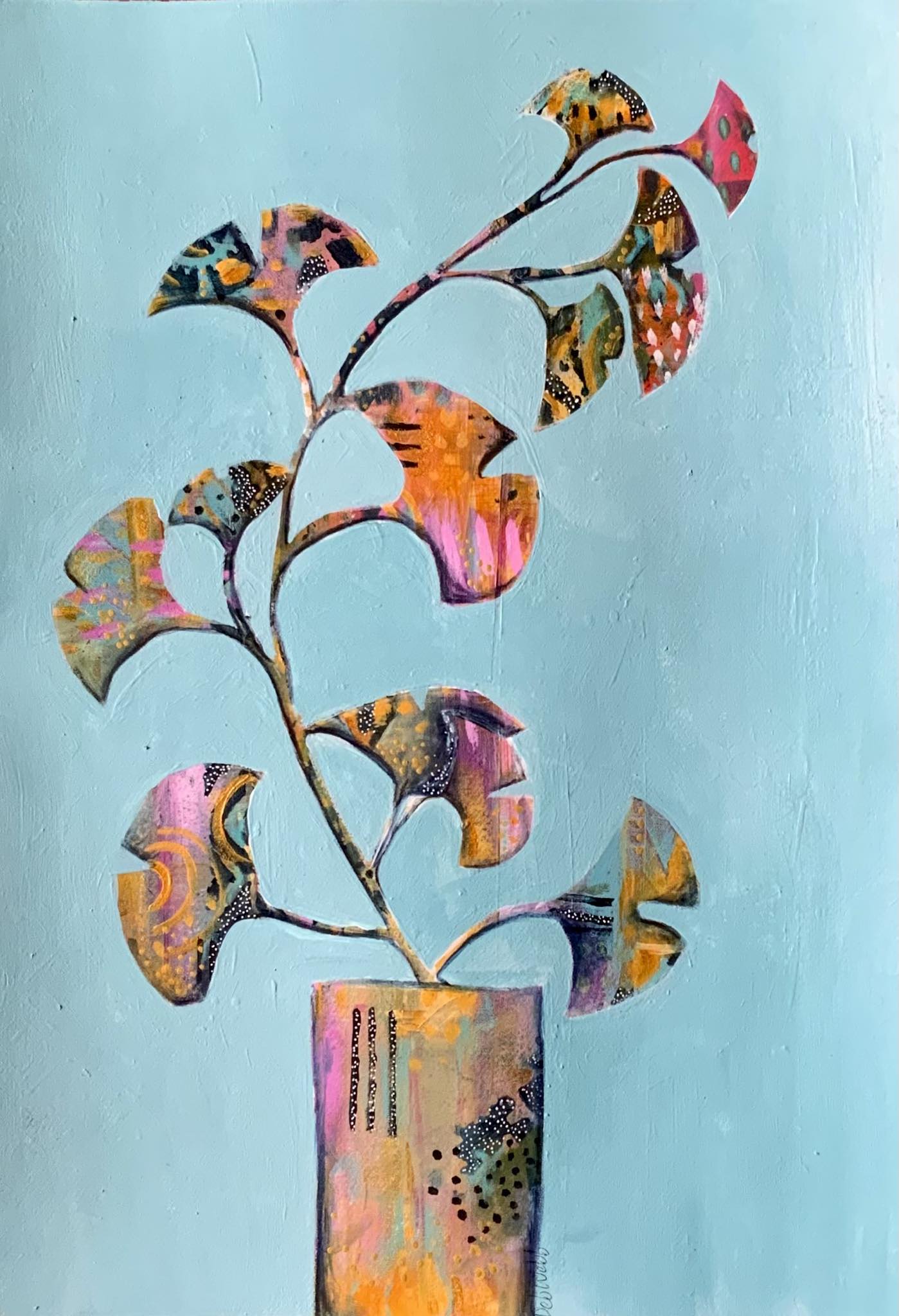 leaves in the evening original artwork