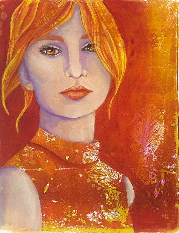 woman with gold earing