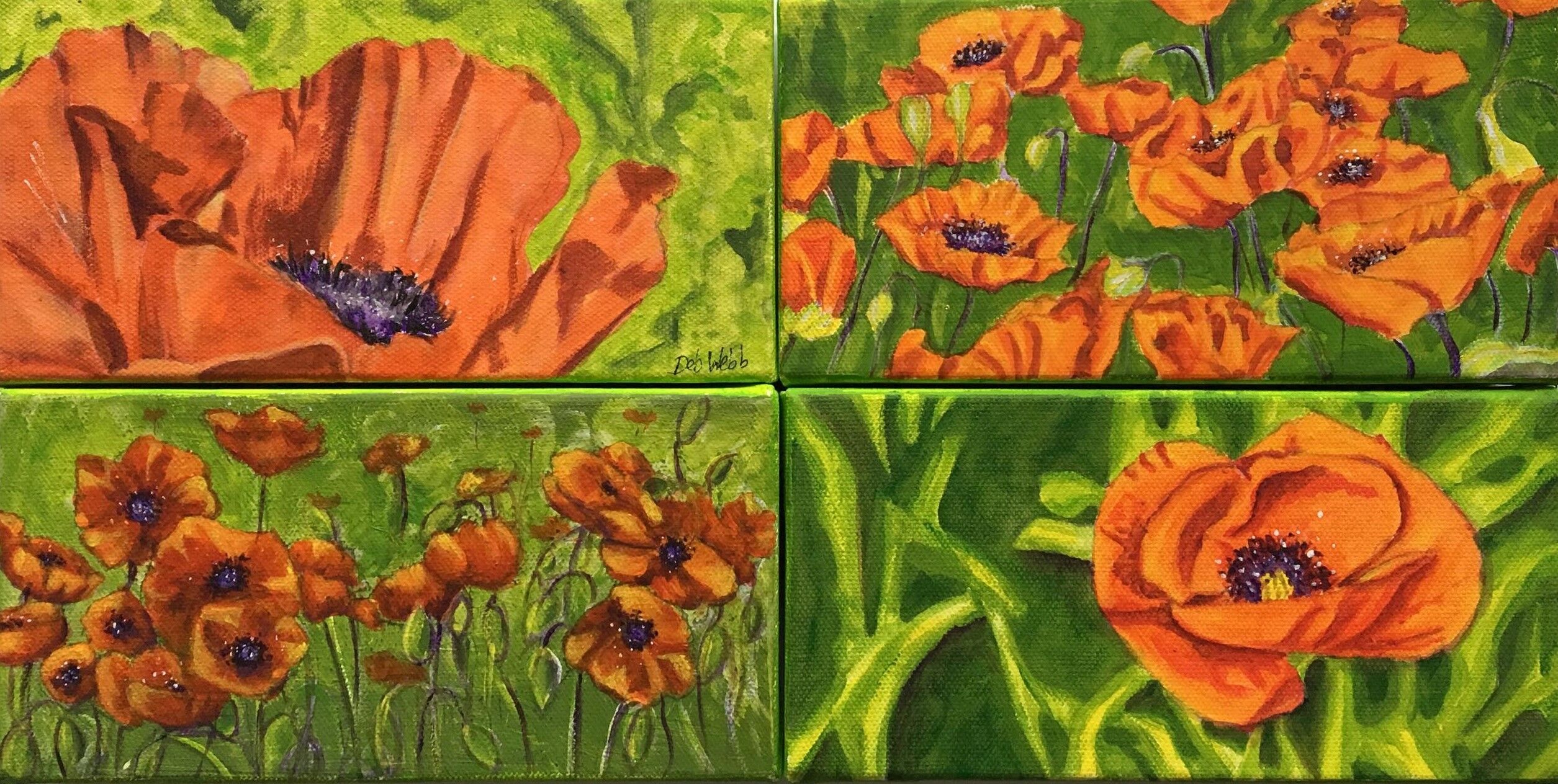 poppy galore set of 4